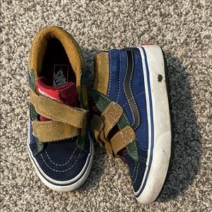 Vans Kids Blue and Tan High-Top Sneakers